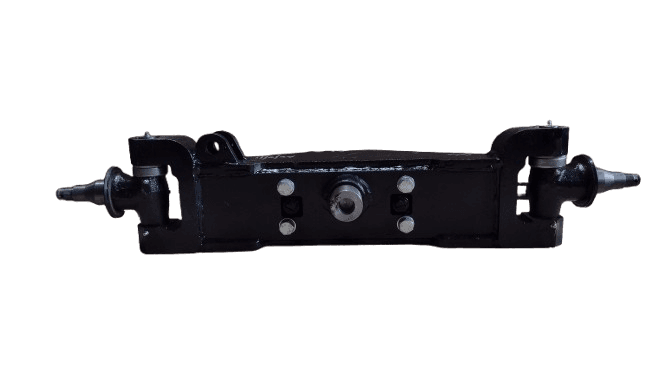 REMAN TOYOTA FORKLIFT 8FGCU18 COMPLETE STEER AXLE ASSEMBLY W/ CYLINDER (SPINDLE TO SPINDLE) - TY43310U120071R