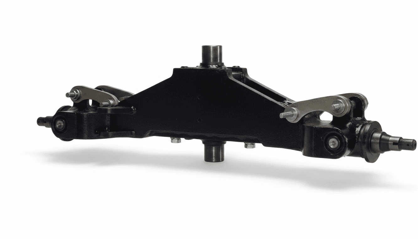 REMAN TOYOTA FORKLIFT 8FGCU18 COMPLETE STEER AXLE ASSEMBLY W/ CYLINDER (SPINDLE TO SPINDLE) - TY43110U125171