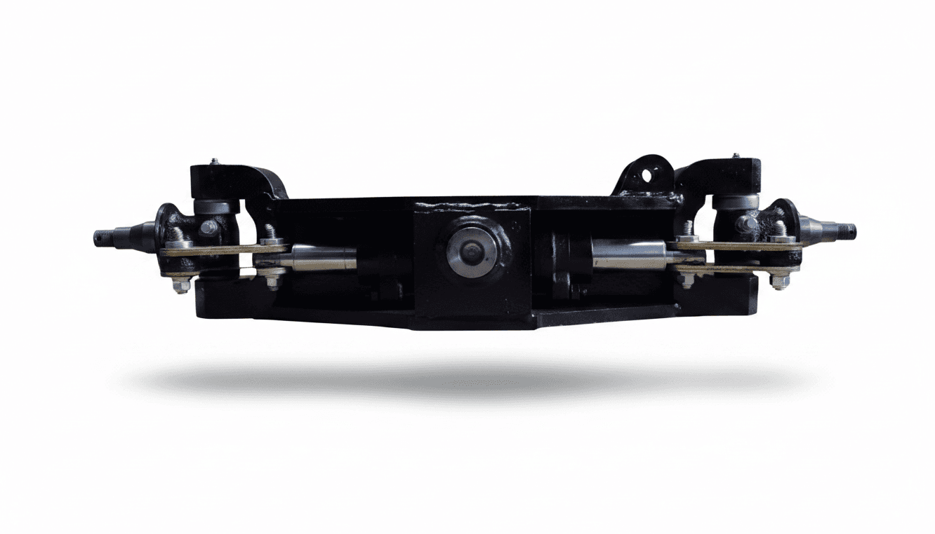 REMAN TOYOTA FORKLIFT 8FGCU15 COMPLETE STEER AXLE ASSEMBLY W/ CYLINDER (SPINDLE TO SPINDLE) - TY43110U125071