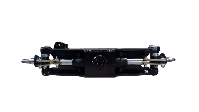 REMAN TOYOTA FORKLIFT 7FBCU25 COMPLETE STEER AXLE ASSEMBLY W/ CYLINDER (SPINDLE TO SPINDLE) - TY73110U220271R