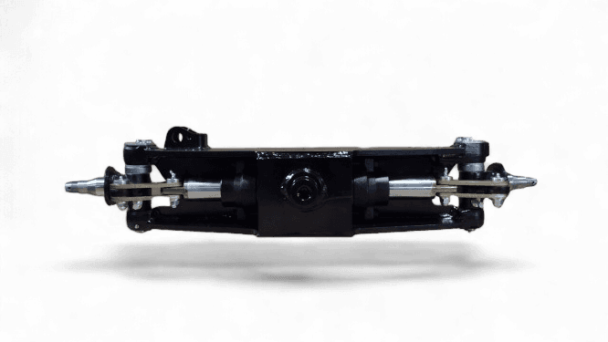 REMAN TOYOTA FORKLIFT 8FGU15 COMPLETE STEER AXLE ASSEMBLY W/ CYLINDER (SPINDLE TO SPINDLE) - TY43120-U1282-71