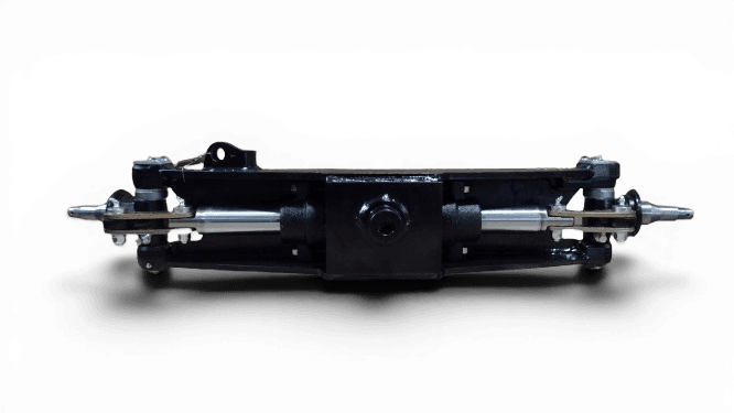 REMAN TOYOTA FORKLIFT 30-8FG30 COMPLETE STEER AXLE ASSEMBLY W/ CYLINDER (SPINDLE TO SPINDLE) (SYNC. STEER) - TY431103660271